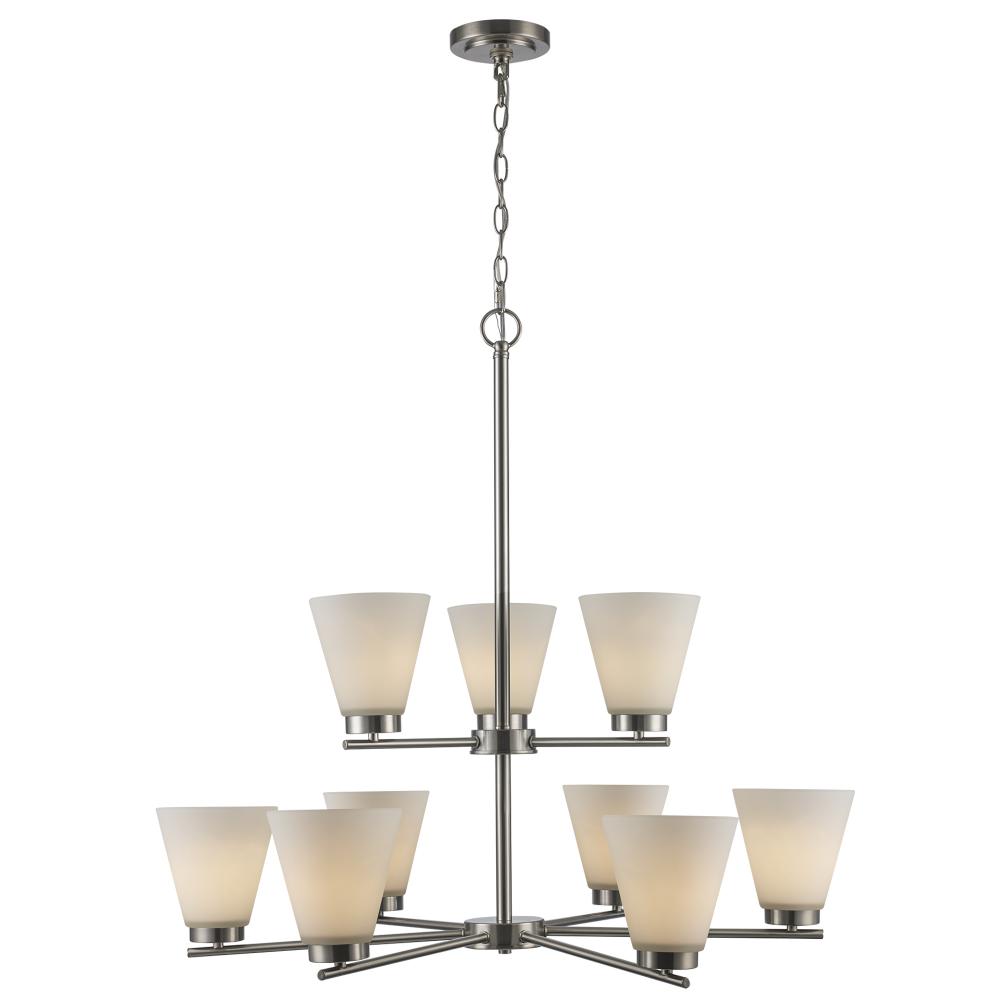 9LT CHANDELIER-2-TIER FLARED G